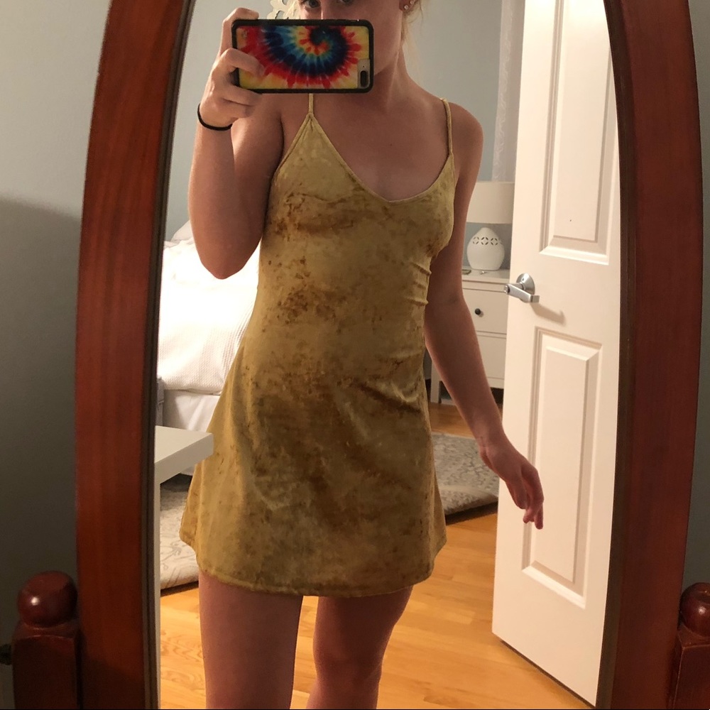 Velvet Gold Mini Dress